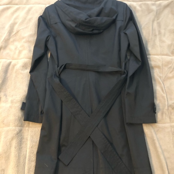 MICHAEL KORS BLACK HOODED TRENCH COAT SIZE S - Picture 2 of 5